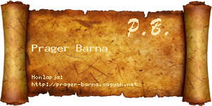 Prager Barna névjegykártya